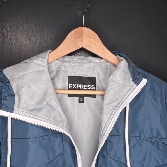 Express Men's Blue Hooded Track Jacket Size X Small - Picture 4 of 14